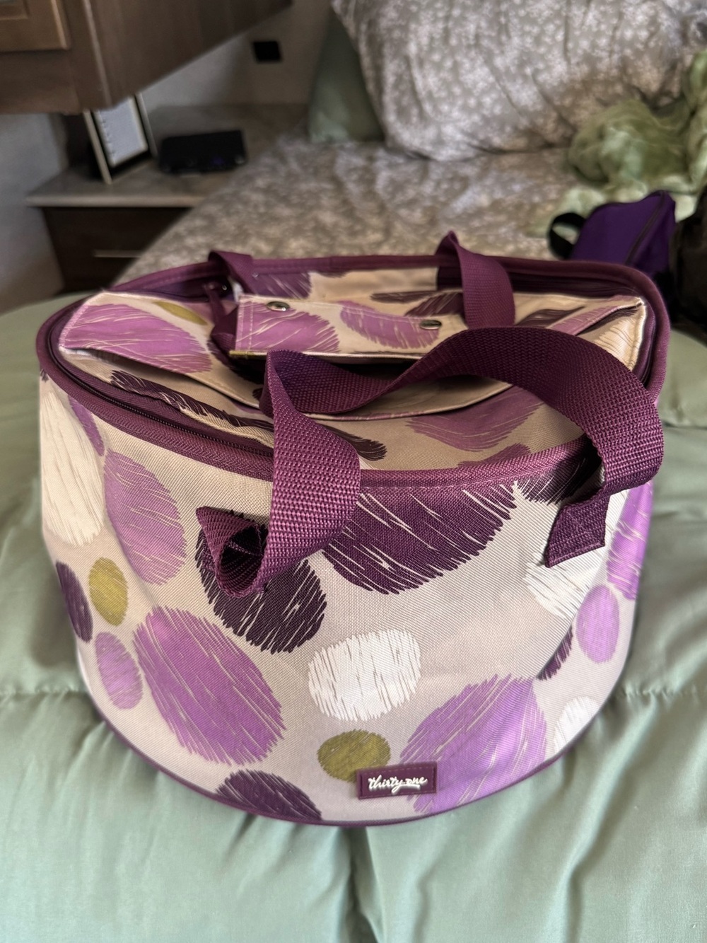 Thirty-One Purple Multi Dot Insulated Tote